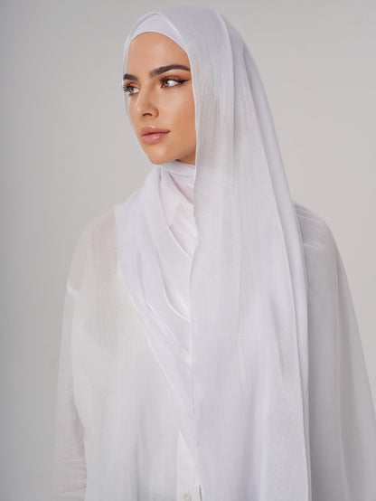 LUXURY ORGANZA SHIMMER HIJAB - WHITE