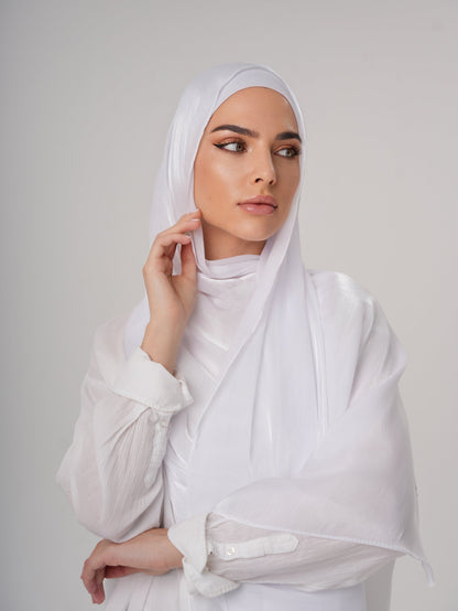 LUXURY ORGANZA SHIMMER HIJAB - WHITE