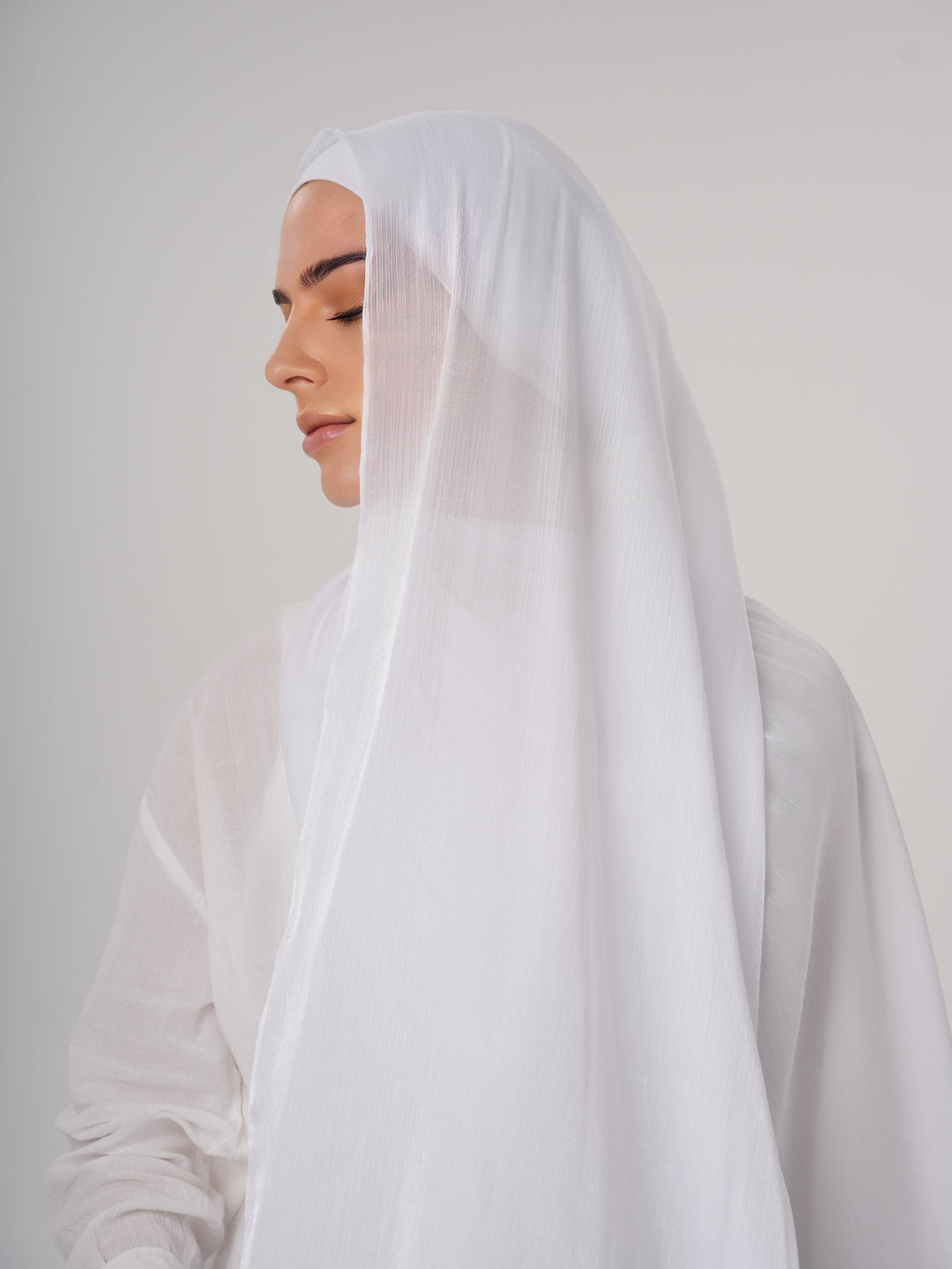 LUXURY ORGANZA SHIMMER HIJAB - WHITE