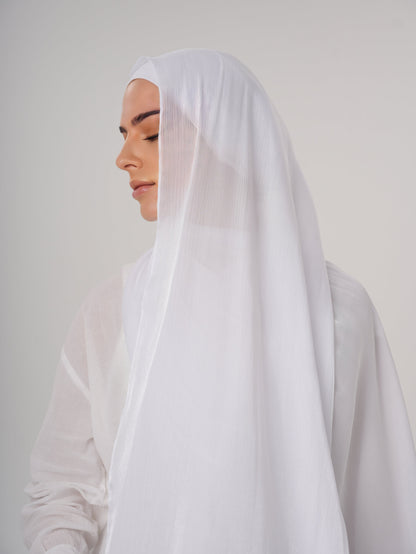 LUXURY ORGANZA SHIMMER HIJAB - WHITE
